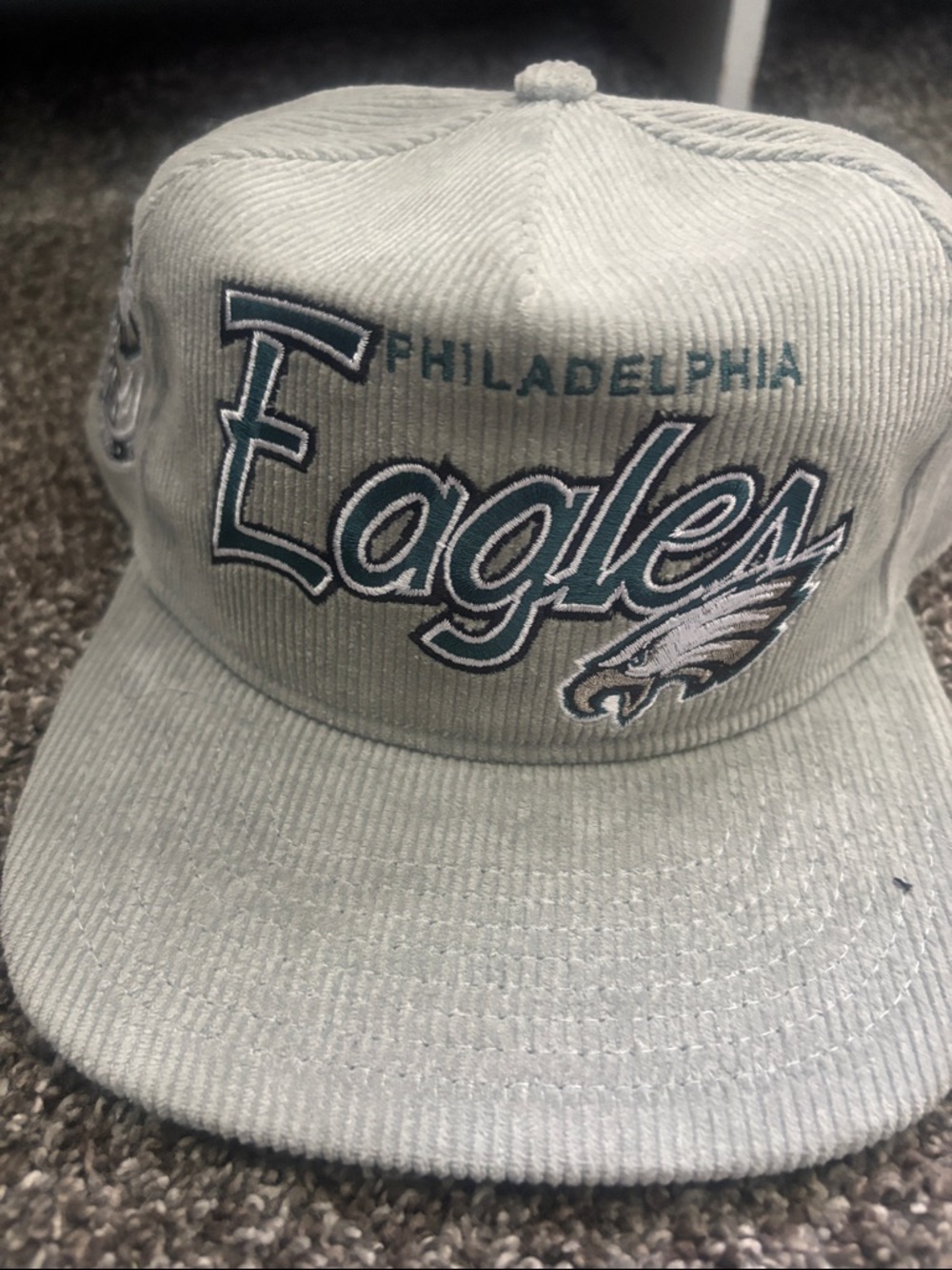 Urban Philadelphia Eagles Corduroy Script Logo Cap - Gray/Teal